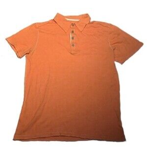 BKE Men's Slim Fit Short Sleeve Cotton Blend Polo Shirt Orange Size Medium